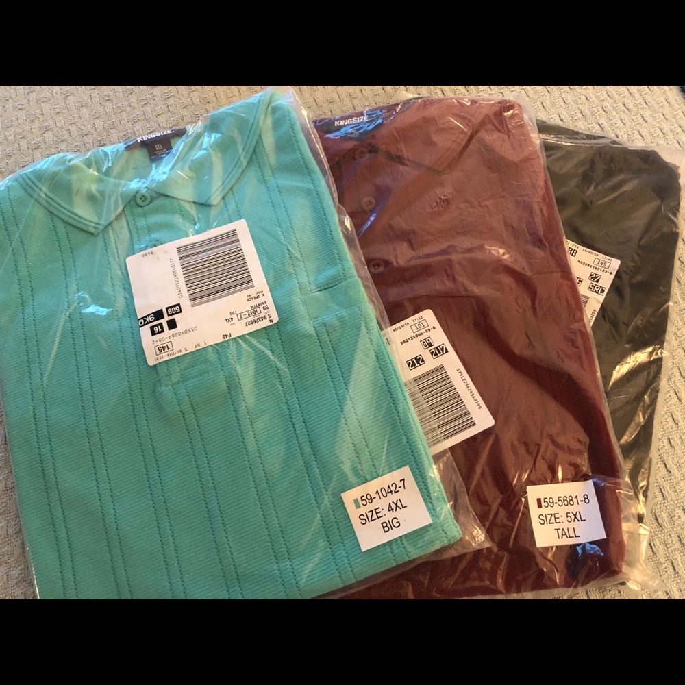 King Size NEW Big Men’s Short Sleeve Banded Shirt